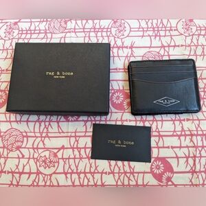 Rag Bone Black Leather Hampshire Flip Wallet